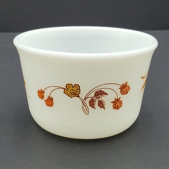 Pyrex Harvest Home Open Sugar Bowl Coffee Cup Wheat Yellow Orange Flowers - Picture 2 of 12